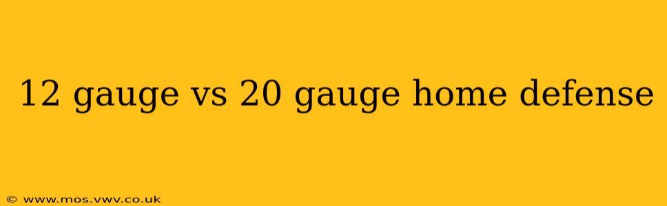 12 gauge vs 20 gauge home defense