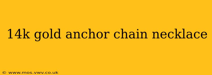 14k gold anchor chain necklace