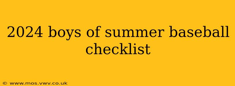 2024 boys of summer baseball checklist