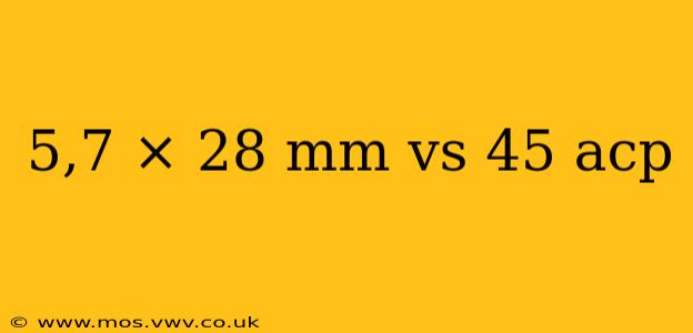 5,7 × 28 mm vs 45 acp