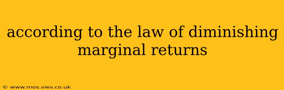 according to the law of diminishing marginal returns