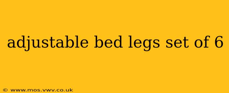 adjustable bed legs set of 6