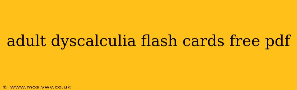 adult dyscalculia flash cards free pdf