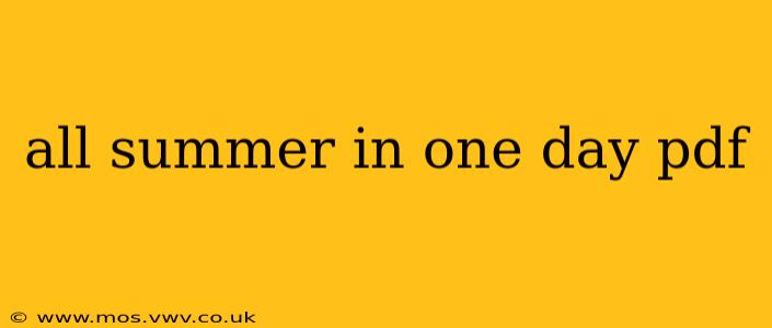 all summer in one day pdf