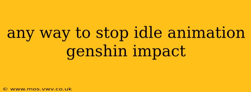 any way to stop idle animation genshin impact
