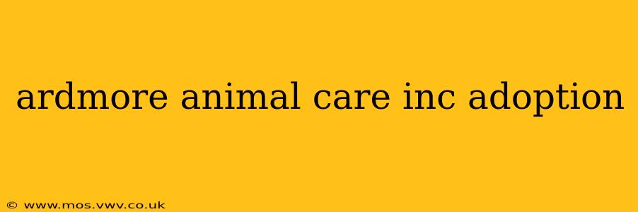 ardmore animal care inc adoption