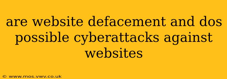 are website defacement and dos possible cyberattacks against websites