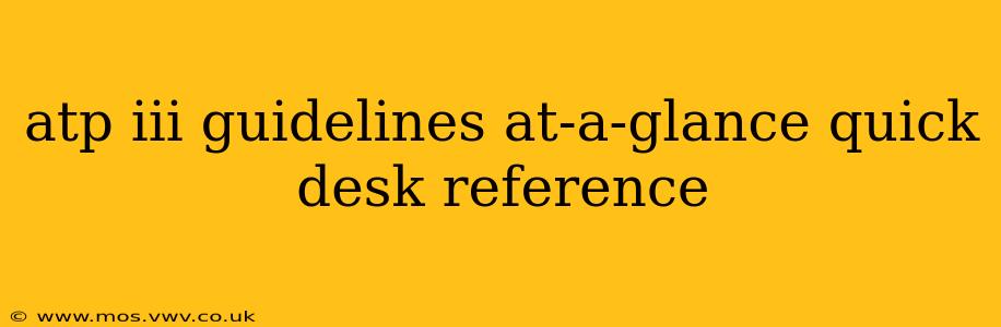 atp iii guidelines at-a-glance quick desk reference