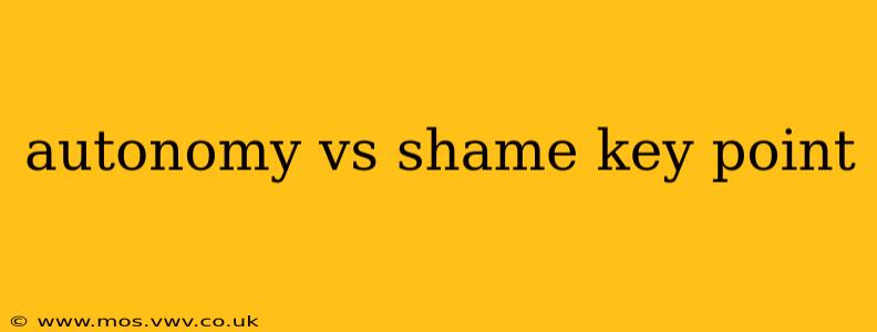 autonomy vs shame key point