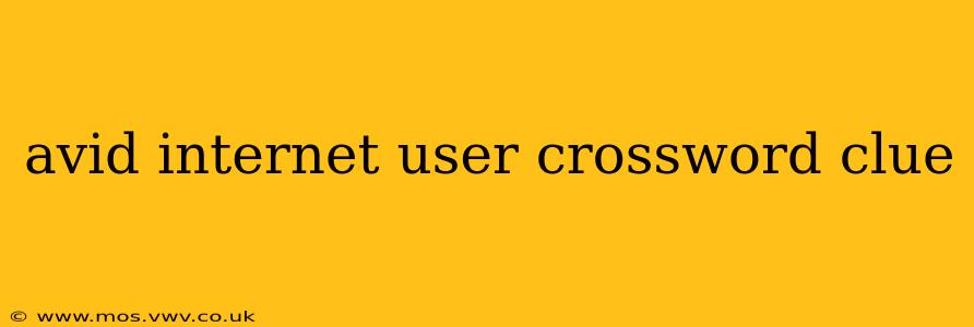 avid internet user crossword clue