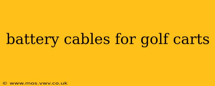 battery cables for golf carts
