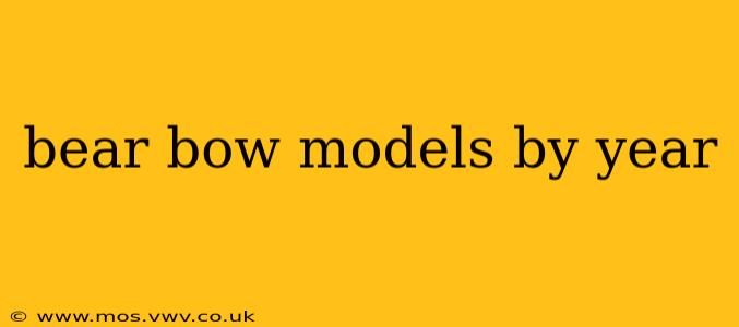 bear bow models by year