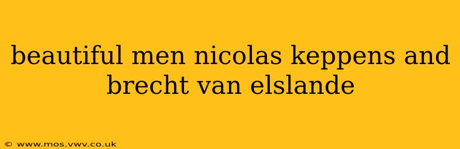 beautiful men nicolas keppens and brecht van elslande