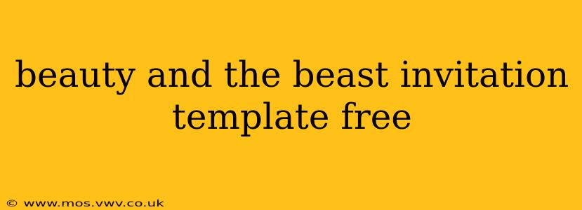 beauty and the beast invitation template free