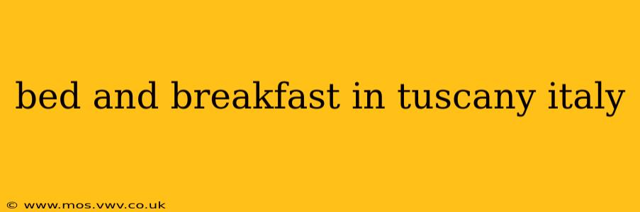 bed and breakfast in tuscany italy