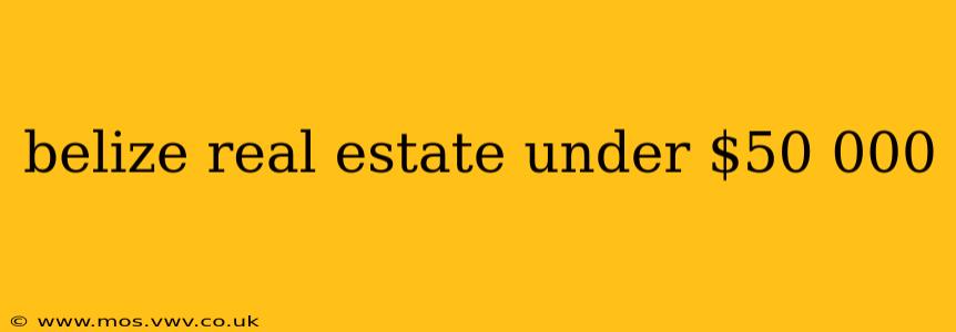belize real estate under $50 000