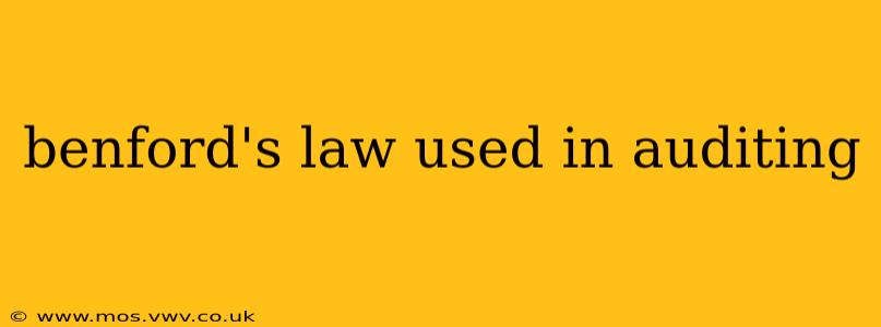 benford's law used in auditing