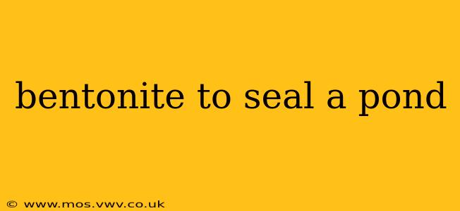 bentonite to seal a pond