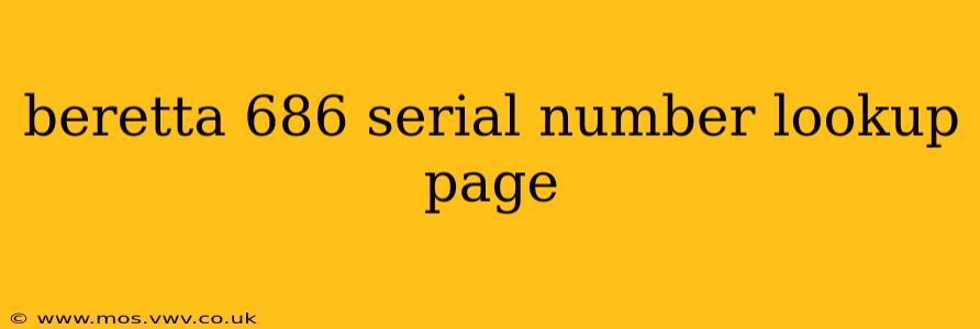 beretta 686 serial number lookup page