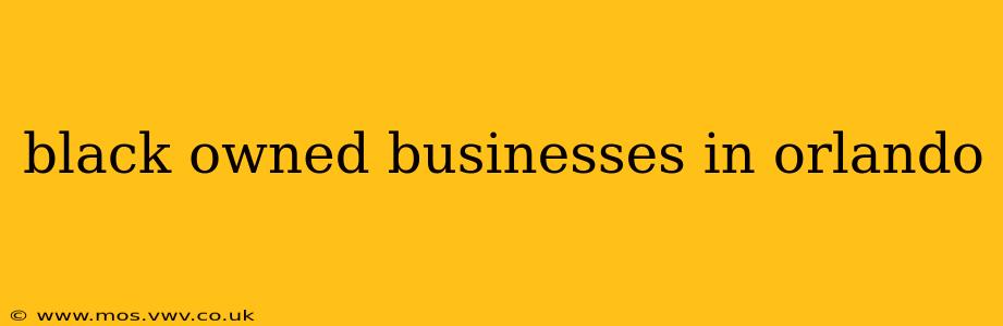 black owned businesses in orlando