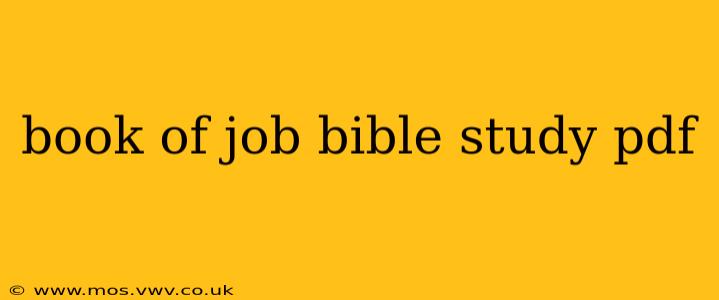 book of job bible study pdf