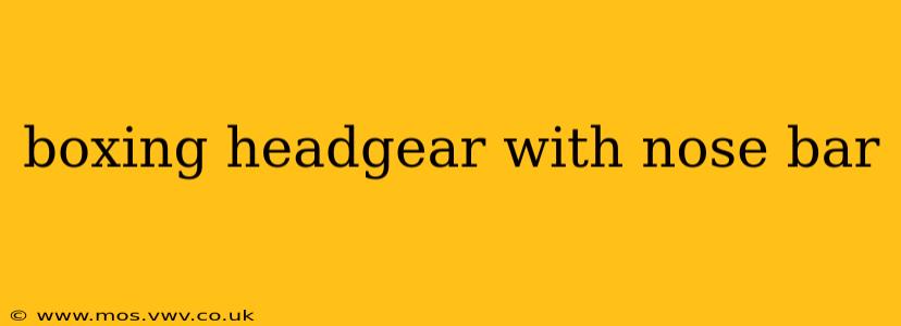 boxing headgear with nose bar