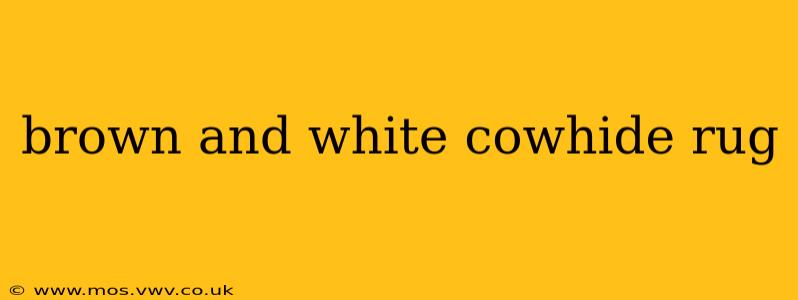 brown and white cowhide rug