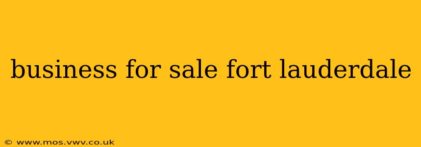 business for sale fort lauderdale