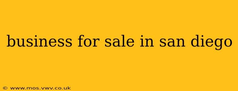 business for sale in san diego