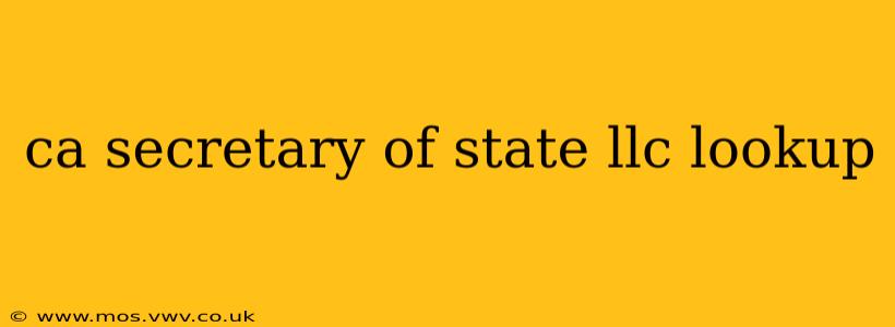 ca secretary of state llc lookup