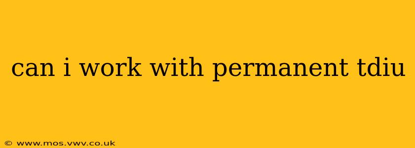 can i work with permanent tdiu