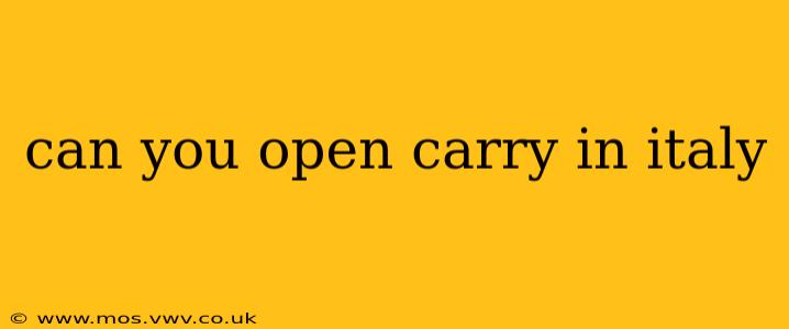 can you open carry in italy