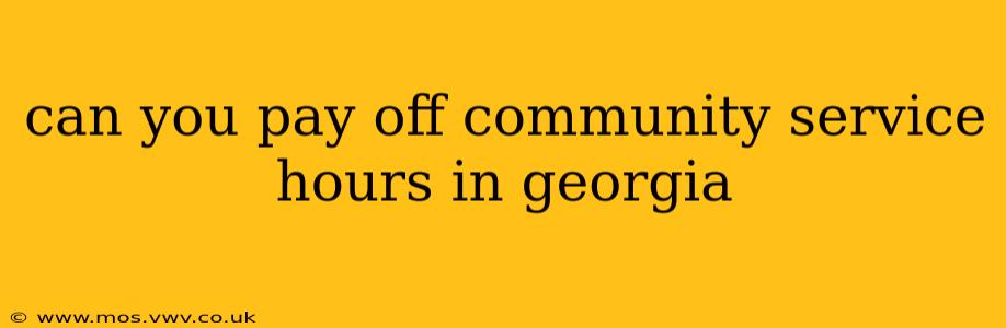 can you pay off community service hours in georgia