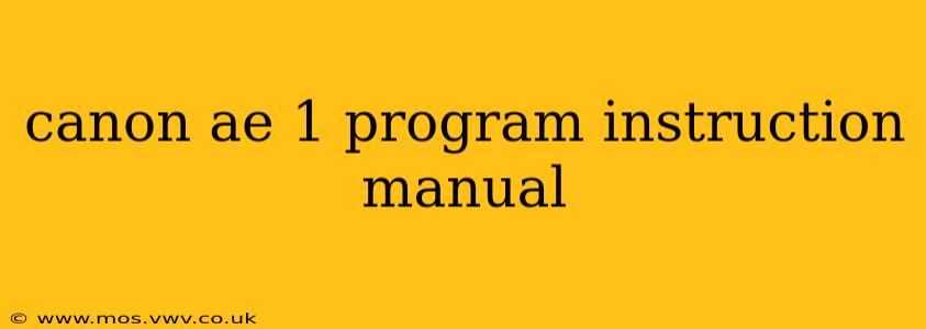 canon ae 1 program instruction manual