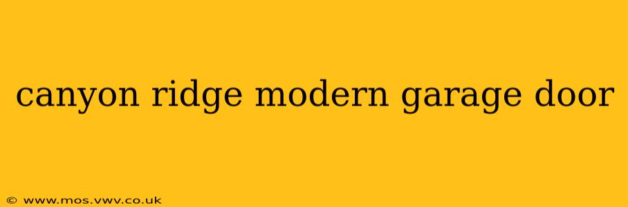 canyon ridge modern garage door