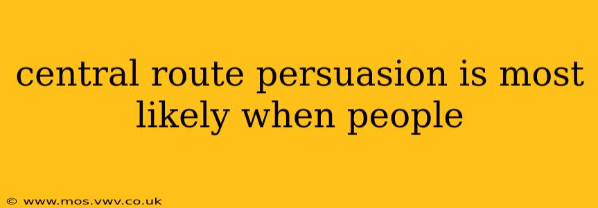 central route persuasion is most likely when people