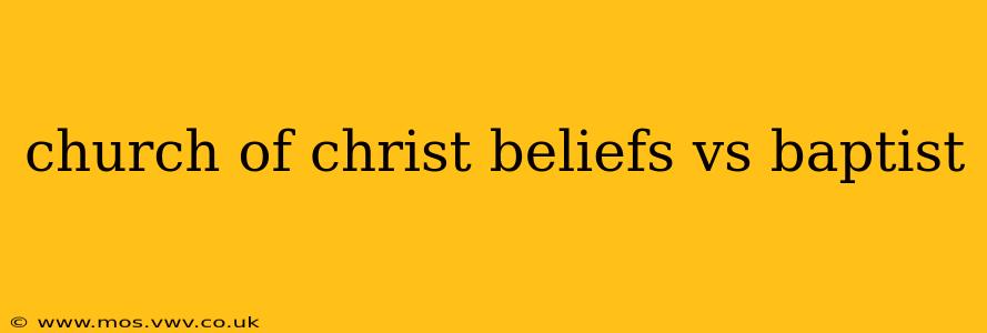church of christ beliefs vs baptist