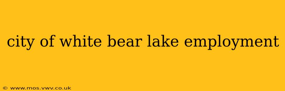 city of white bear lake employment