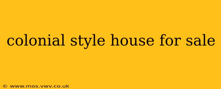 colonial style house for sale