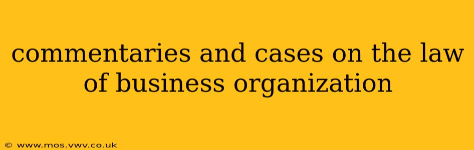 commentaries and cases on the law of business organization