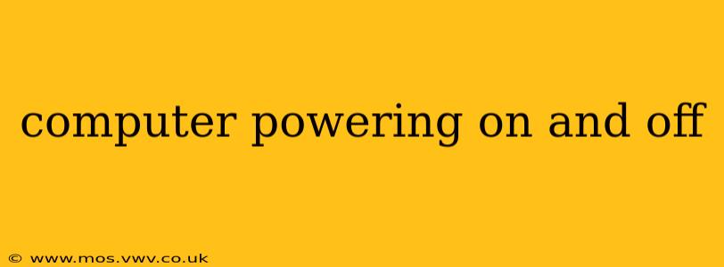 computer powering on and off