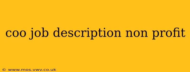 coo job description non profit