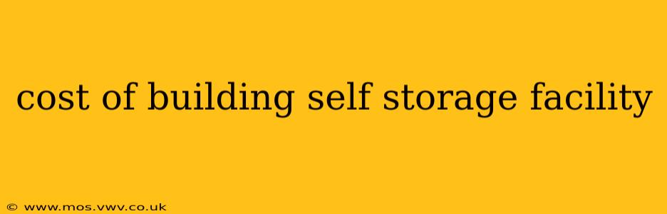 cost of building self storage facility
