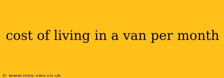 cost of living in a van per month