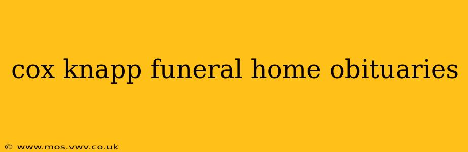 cox knapp funeral home obituaries