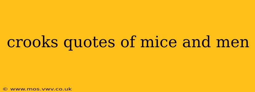 crooks quotes of mice and men