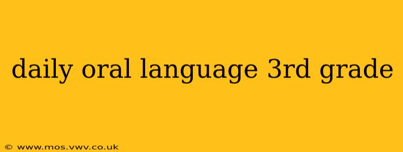 daily oral language 3rd grade