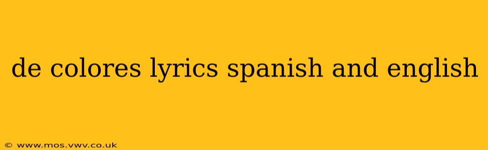 de colores lyrics spanish and english
