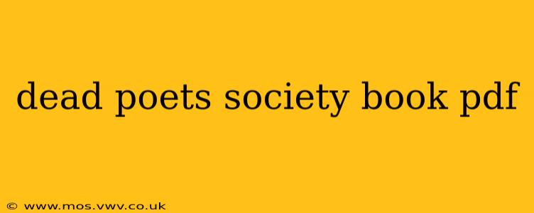dead poets society book pdf