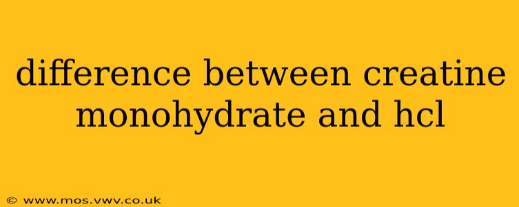 difference between creatine monohydrate and hcl